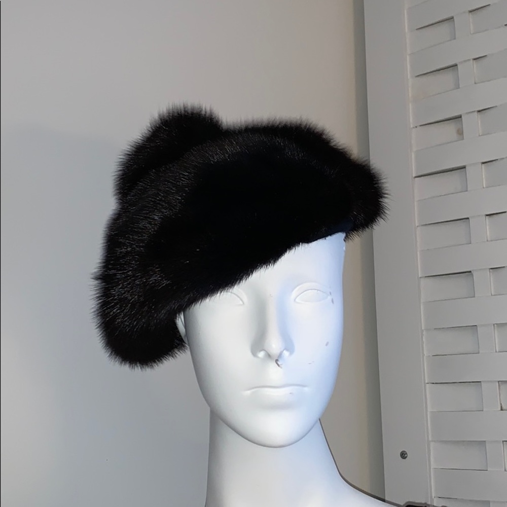 Vintage Macy’s Little Shop Black Mink hat